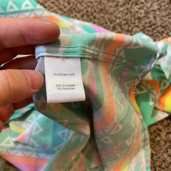 Chubbies size large button down Aztec pastel print men’s shirt nwot - Picture 2 of 5